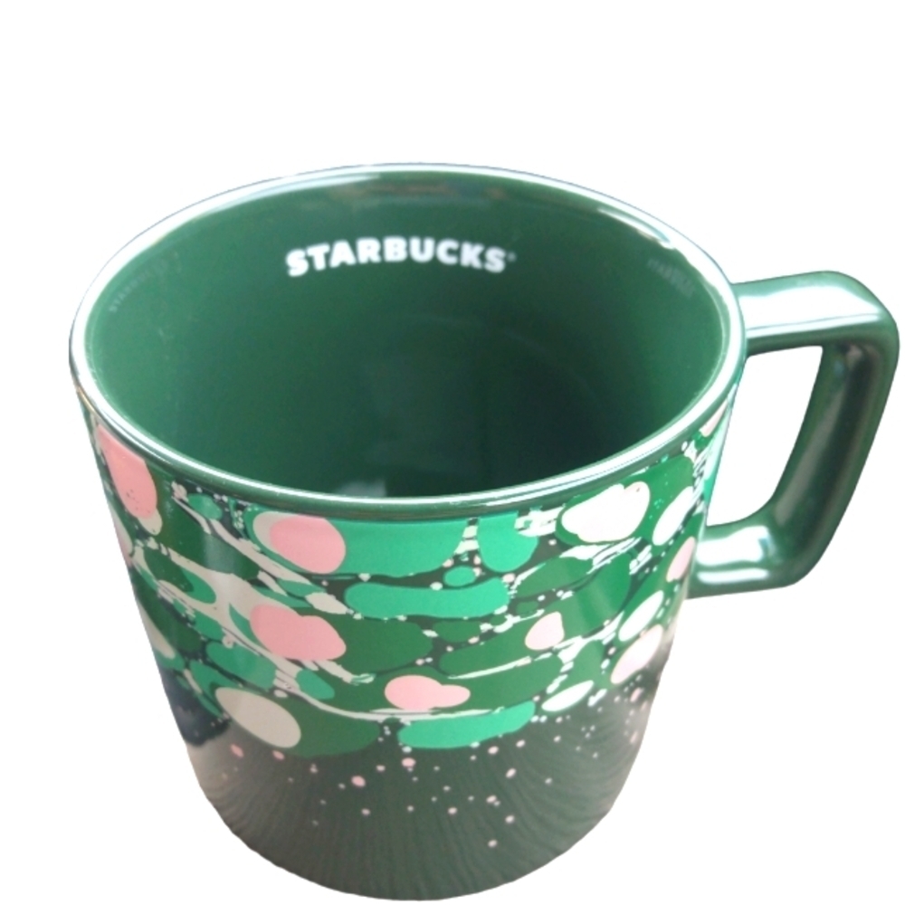 Starbucks Holiday Mug Marble Forest Green Pink Venetian 2022 Collection  Winter